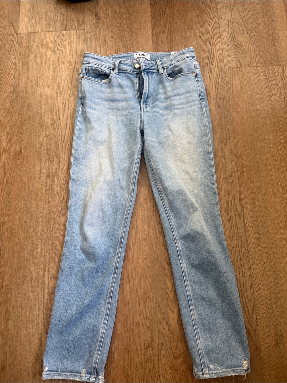 PAIGE Light Blue Straight-Leg Jeans